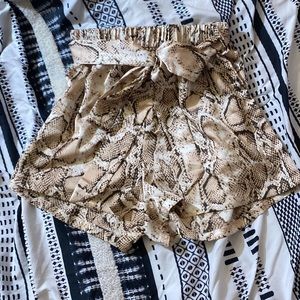 XS snake print shorts